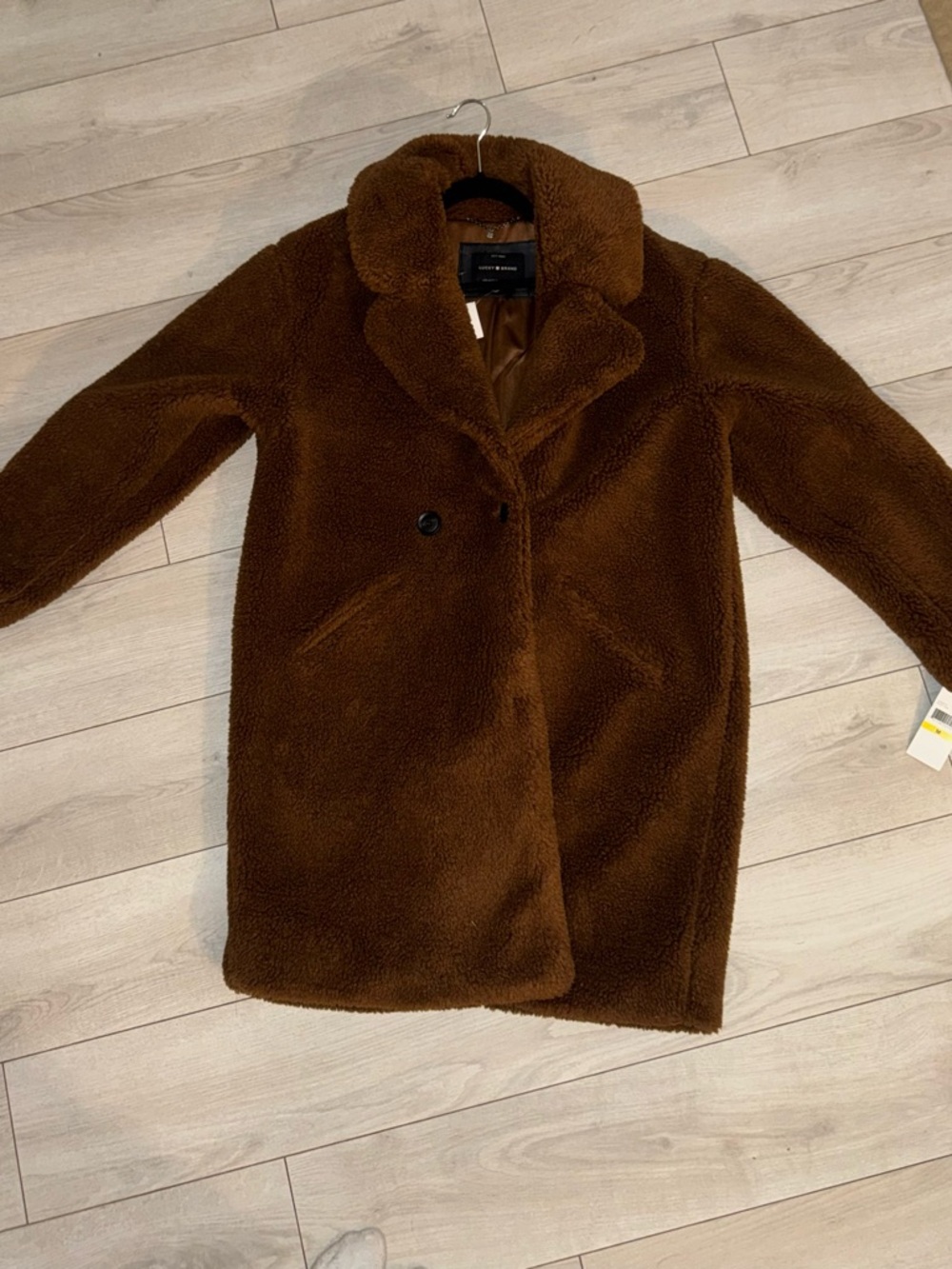 Lucky Brand Brown Teddy Faux-Shearling Coat